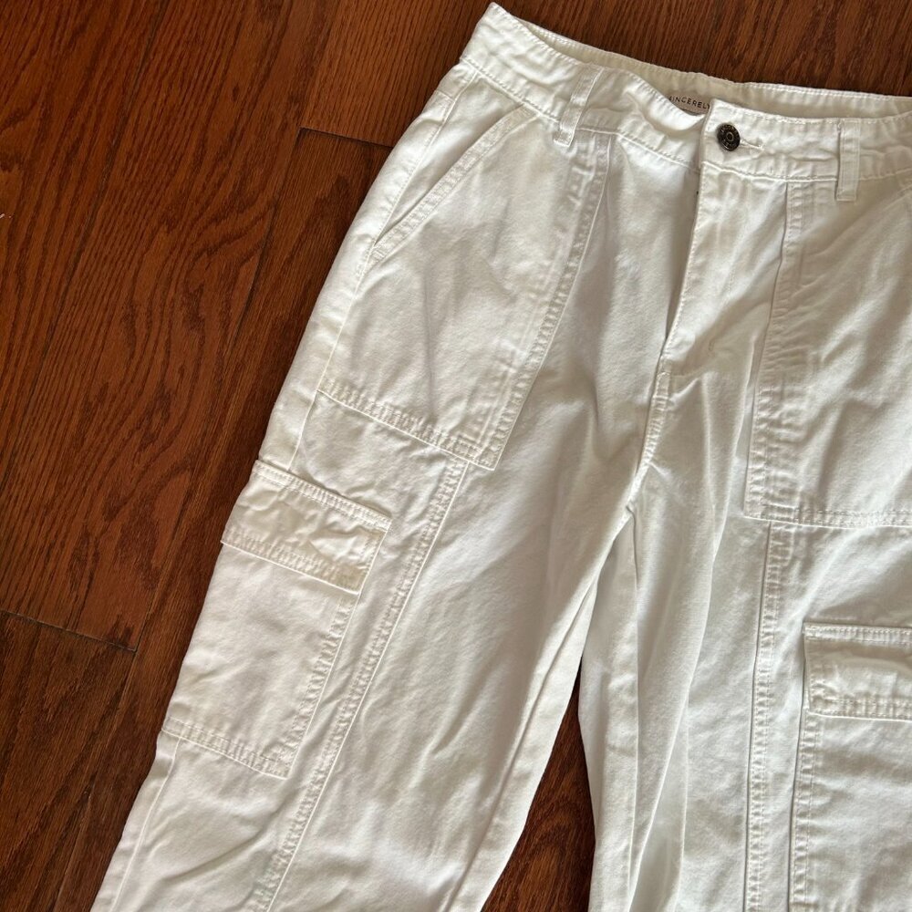 Sincerely Jules White Utilitarian Cargo Ankle Length Pants Size 25 Size 3 - Picture 3 of 11